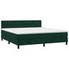 vidaXL Cama box spring colch&oacute;n y LED terciopelo verde oscuro 160x200cm