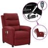 vidaXL Sill&oacute;n de masaje el&eacute;ctrico tela rojo tinto