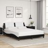vidaXL Estructura de cama con LED sin colchón Zadar negro blanco 160x200 cm