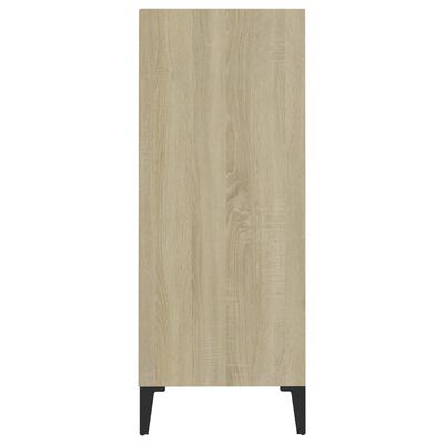 vidaXL Aparador madera contrachapada blanco y roble Sonoma 57x35x90 cm