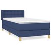 vidaXL Cama box spring con colchón tela azul 80x200 cm