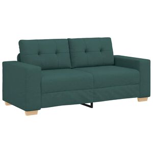 vidaXL Sof&aacute; de dos plazas verde oscuro, 180x77x82 cm, tela