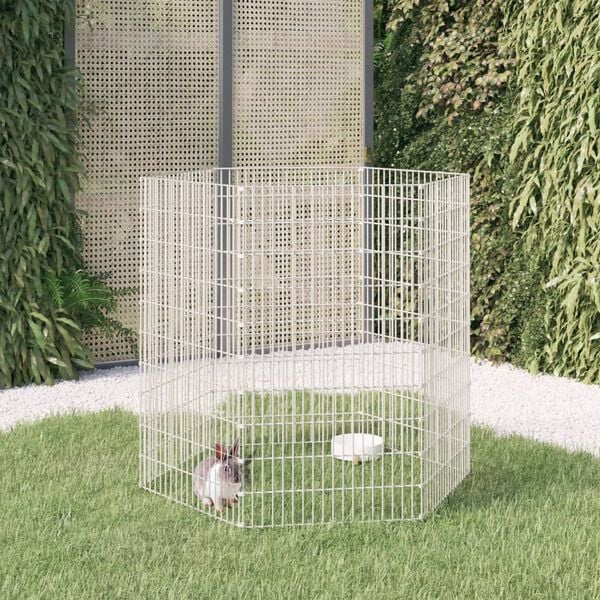 vidaXL Recinto animales corral 6 paneles hierro galvanizado 54x100 cm