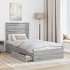vidaXL Cama con almacenamiento con cabecera Gris Sonoma 75 x 190 cm