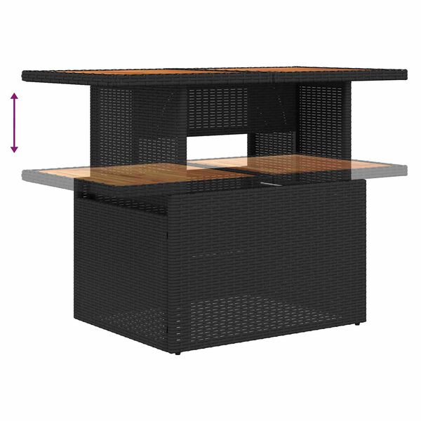 vidaXL Conjunto de Comedor de Jard&iacute;n con coj&iacute;n 5 pcs Negro y Marr&oacute;n