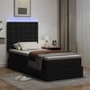 vidaXL Cama con almacenamiento y LED con colch&oacute;n Negro 100 x 200 cm