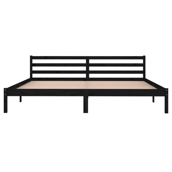 vidaXL Estructura de cama sin colchón madera de pino negro 200x200 cm