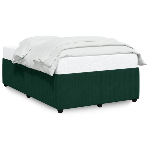 vidaXL Estructura cama sin colch&oacute;n terciopelo verde oscuro 120x200 cm