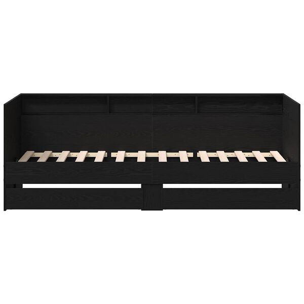 vidaXL Cama de d&iacute;a Roble Negro 100 x 200 cm Madera contrachapada