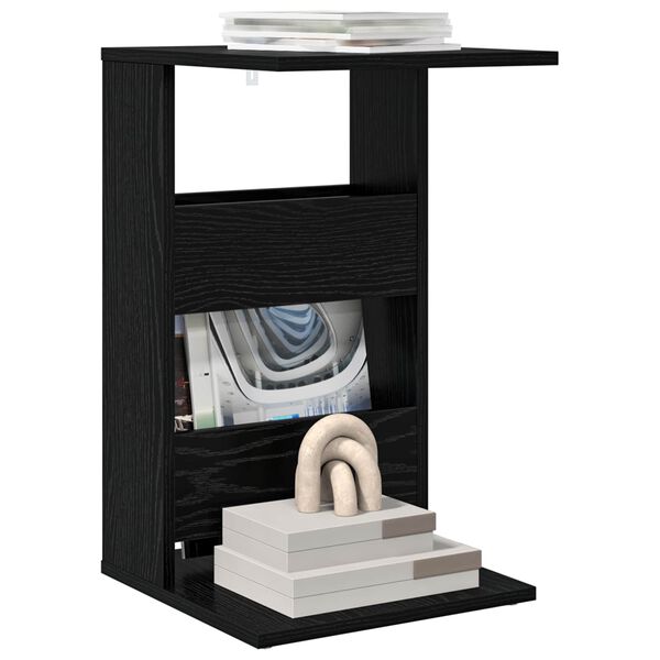 vidaXL Mesa lateral Roble Negro 40 x 35 x 60,5 cm Madera de ingenier&iacute;a