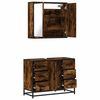 vidaXL Set de muebles ba&ntilde;o 2 pzas madera contrachapada roble ahumado