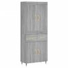 vidaXL Aparador alto madera contrachapada gris sonoma 69,5x34x180 cm