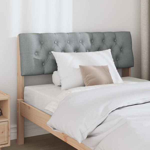 vidaXL Cabecero tapizado Gris Claro 100 cm Madera de pino macizo