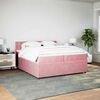 vidaXL Cama box spring con colch&oacute;n terciopelo rosa 200x200 cm
