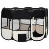 vidaXL Parque de perros plegable y bolsa transporte negro 125x125x61cm