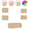 vidaXL Muebles TV pared con LED 6 pzas madera ingenier&iacute;a roble Sonoma