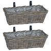 vidaXL Cesta Colgante para Plantas 2 pcs Gris 48 x 22 x 15 cm