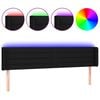 vidaXL Cabecero con LED de tela negro 203x16x78/88 cm