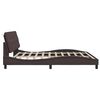 vidaXL Estructura de cama sin colch&oacute;n tela marr&oacute;n oscuro 200x200 cm