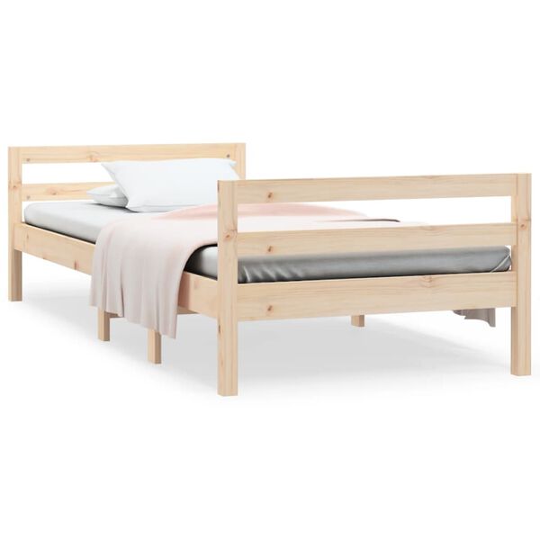 vidaXL Estructura de cama sin colch&oacute;n madera maciza pino 75x190 cm