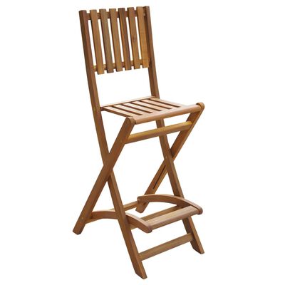 vidaXL Set mesa y sillas bistró de jardín 3 pzas madera maciza acacia