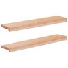 vidaXL Alfeizares 2 uds. Natural 70 x 20 x 2 cm Madera de Haya S&oacute;lida