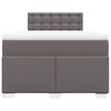 vidaXL Cama box spring con colch&oacute;n cuero sint&eacute;tico gris 120x200 cm