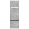 vidaXL Mueble zapatero 4 cajones abatibles gris hormig&oacute;n 60x34x187,5cm