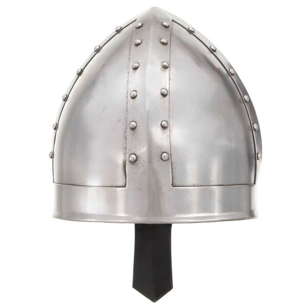 vidaXL R&eacute;plica de casco de caballero medieval antiguo LARP acero plata