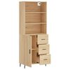 vidaXL Aparador alto madera contrachapada color roble 69,5x34x180 cm