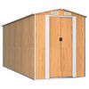 vidaXL Cobertizo jard&iacute;n acero galvanizado marr&oacute;n claro 192x440x223 cm