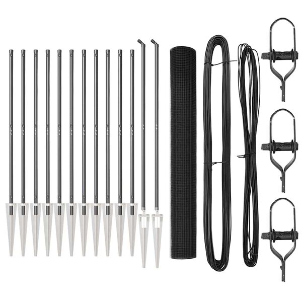 vidaXL Poste de Valla Gris 25 x 1,4 m (malla de 19 x 19 mm)