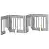 vidaXL Puerta para perros plegable con soportes 4 uds. Sonoma gris