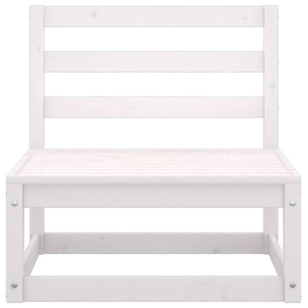 vidaXL Sofá central para jardín cojines antracita madera acacia blanca