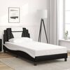 vidaXL Estructura de cama Viana sin colch&oacute;n cuero sint&eacute;tico negro y blanco
