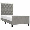 vidaXL Estructura de cama sin colch&oacute;n terciopelo gris claro 90x200 cm