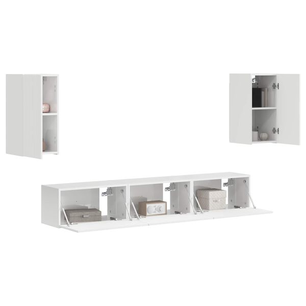 vidaXL Conjunto de mueble de TV 5 pcs brillante Madera de ingenier&iacute;a