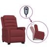 vidaXL Sillón de masaje elevable cuero sintético rojo tinto