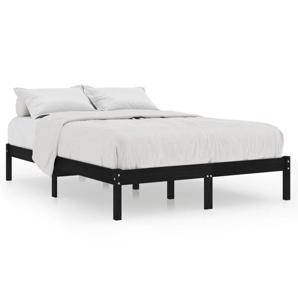 vidaXL Estructura de cama sin colchón madera maciza negro 200x200 cm