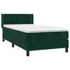 vidaXL Cama box spring con colch&oacute;n terciopelo verde oscuro 80x200 cm