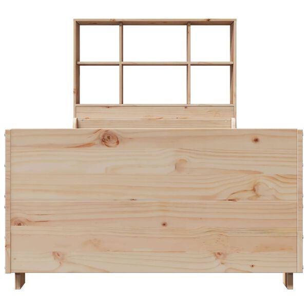 vidaXL Cama con estanter&iacute;a sin colch&oacute;n madera maciza 90x200 cm