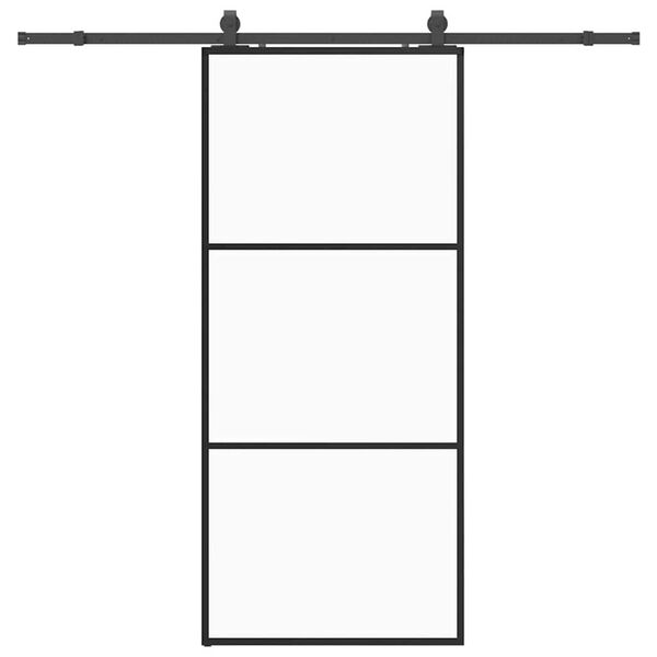 vidaXL Puerta corredera con set herrajes negro 90x205 cm vidrio ESG