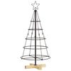 vidaXL &Aacute;rbol Cono de Navidad con soporte Negro 90 cm Acero