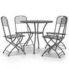 vidaXL Set de comedor de jard&iacute;n 5 pzas malla metal expandido antracita