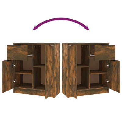 vidaXL Aparador madera contrachapada color roble ahumado 60x30x70 cm
