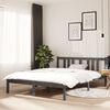 vidaXL Estructura cama doble sin colch&oacute;n madera maciza gris 135x190 cm
