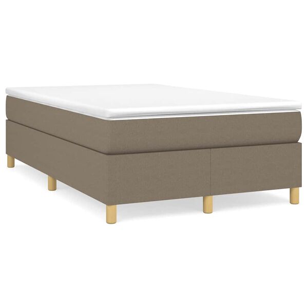vidaXL Cama box spring con colch&oacute;n tela gris taupe 120x190 cm