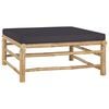 vidaXL Set de muebles de jardín 7 piezas bambú con cojines gris oscuro