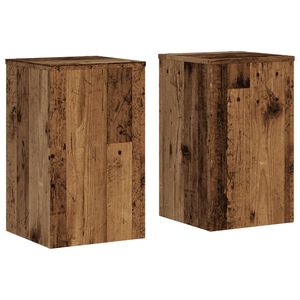 vidaXL Soportes de plantas 2 uds madera roble envejecido 30x30x50 cm