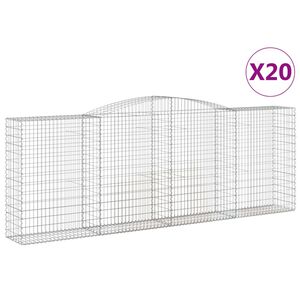 vidaXL Cestas de gaviones 20 uds forma de arco hierro 400x50x140/160cm
